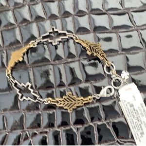 Lucky Brand🍀Silver & Gold Southwestern Bracelet-new